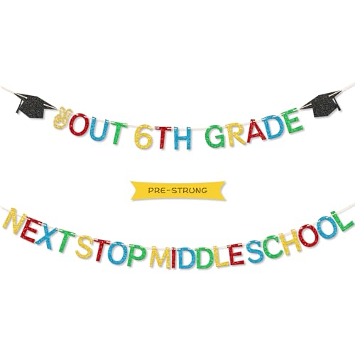 Gifloon Peace Out 6th Grade Next Stop Middle School �o�i�[�A6�N���̑��ƃp�[�e�B�[�f�R���[�V����2026�N���̂��߂łƂ��o�i�[�A�J���t��