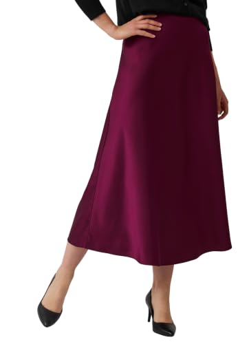 Jupe longue satinée femme rouge Damart 38 jupe fluide chic