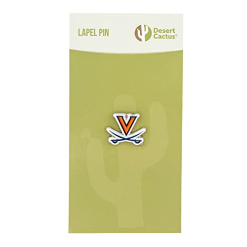Image of Desert Cactus University of Virginia Lapel Pin UVA Cavaliers Made of Metal for Formal Wear, Bag and Hat Jewelry, and Tie Tack