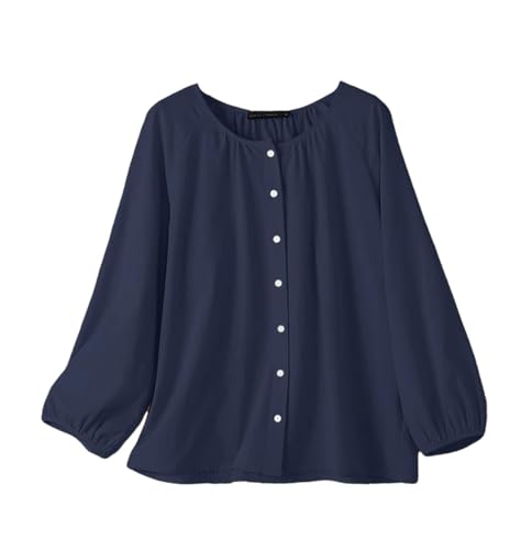 Chemise décontractée manches longues coton femme avec boutons casual