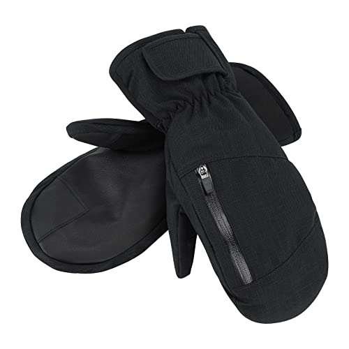 American Trends Ski Mittens For Women Men Waterproof Winter Snow Gloves Touchscreen Ski Gloves For Cold Weather Snowboard Snowmobile Black L #TOP6