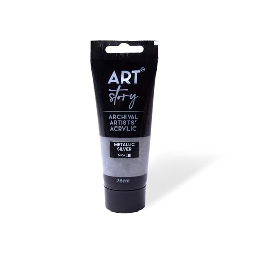 Image of Itsy Bitsy Art Story Metallic Artists Acrylic Colour Silver 75ml Tube