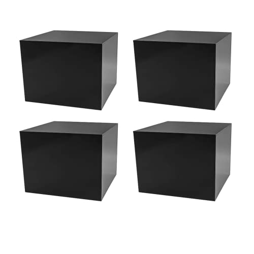 4 Pack Black Acrylic Display Box Counter Retail Merchandise Storage Bin No Lid with Open Bottom 7.75