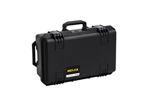 Meijia Premium Waterproof Hard Compact Rolling Camera Case With Customizable Fit Foam And Wheels,Full Protection With Light&Convenient Design,21.7"X14.1"X8.8",Elegant Black #TOP7
