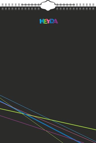 Heyda 2070470 Bastel-/Kreativkalender, 13 Monatsblätter, A 4, Kalendarium immerwährend, Wire-O-Bindung mit Aufhänger, Deckblatt schwarz