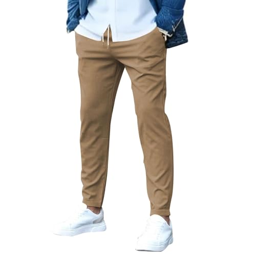 Mens Slim Fit Golf Pants Wrinkle Free Expandable Waist Straight Formal Pant Business Casual Trousers with Pockets3