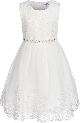 Robe de cérémonie fille écru pour mariage et fête élégante