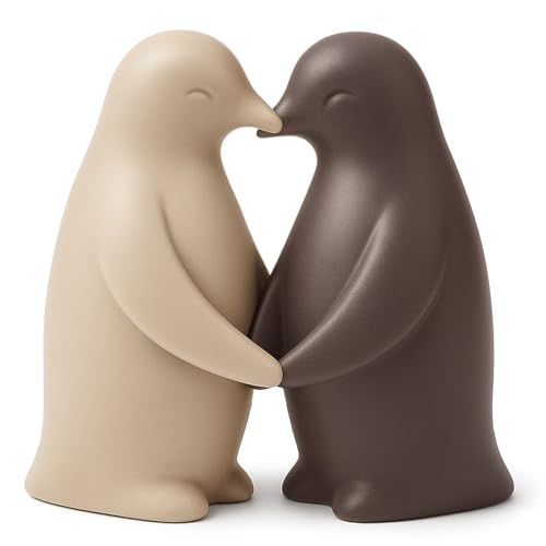 Valentines Day Penguin Gift for Women Couple Cute Ceramic Statue Home Room Decor...