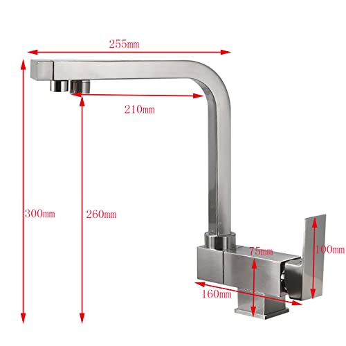 Grifo de cocina de latón giratorio gris plegable 3 en 1 para fregadero 2