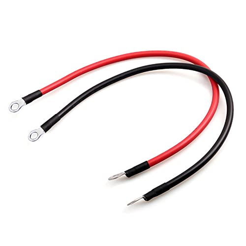Image of Battery Cable 8AWG 12 Inch Battery Power Inverter Cables Set with 3 /8 inchLugs Terminals 8Gauge x12in (1 Black & 1 Red) for Car Marine Solar ATV Lawn Mower RV Motorcycle (8AWG, 12-Inch)