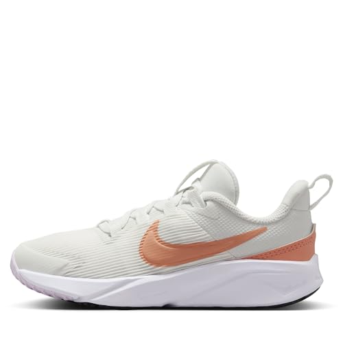 Nike Kids Star Runner 4 NN (PS) Sneaker, Summit White/Apricot Agate-WHI, 13