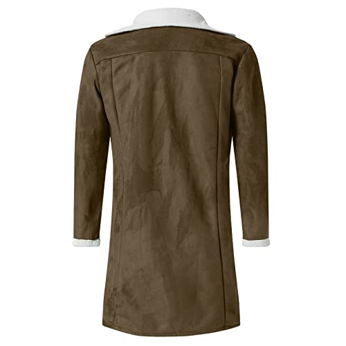 Foruu Winter Jacket For Men,Mens Fashion Trench Coat Plus Size Warm Turndown Neck Softshell Jacket Windproof Soft Coat Shell Jacket Fleece Long Jacket Casual Winter Coats Sports Jacket Windbreaker #TOP5