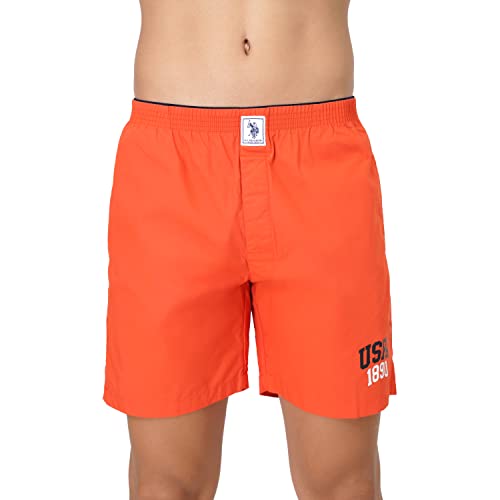 Image of U.S. POLO ASSN. Mens Solid Cotton Mid Rise Boxers - Pack of 1