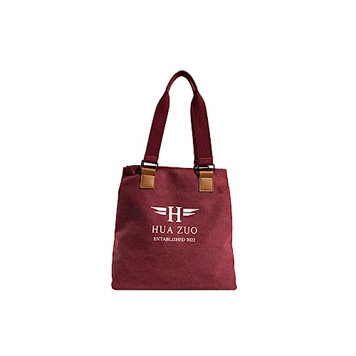 Image of CORIOS Canvas Handbag Women Tote Bag Large Capacity Shoulder Bag Multi-Pockets Top Handle Bag with Zipper Casual Hobo Bag