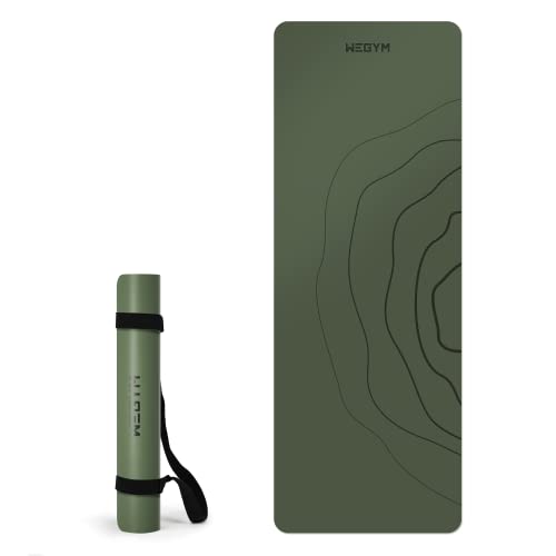 Wegym Women's Yoga Mat 4 Mm Large Exercise Mat For Home Workout Hot Yoga Olive Green… #TOP29