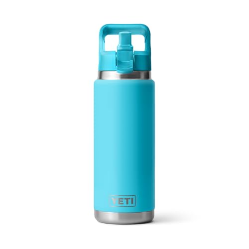 Image of YETI Rambler 26 oz Bottle, Vacuum Insulated, Stainless Steel with Color Matching Straw Cap
