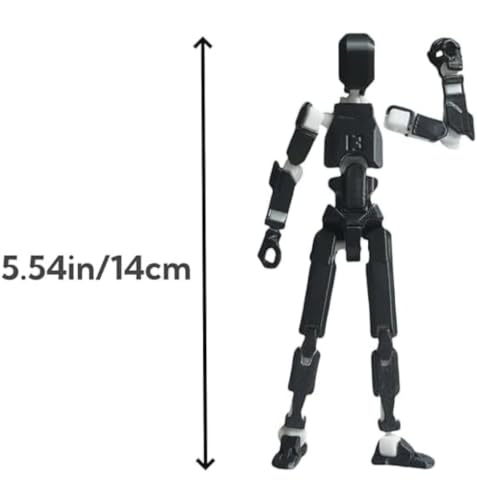 Image of (Do it Yourself) Action Figure Toys,DIY Assembly Dummy 13 Action Figures,Articulated Joints Robot,Gift Idea for Teens & Adults for 14+ (Black Armor White, Black Armor White)
