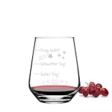 KS Laserdesign Gläser guter Tag, schlechter Tag, Frag nicht! - lustige Geschenke Frauen Männer Freunde zu Weihnachten Geburtstag Trinkglas Weinglas Weihnachtsgeschenke für Frauen 420ml