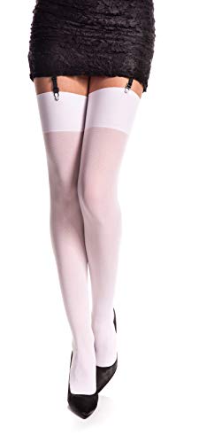 Romartex Bas 40 deniers opaques unis par, M, blanc