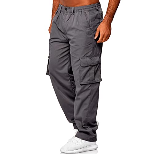 Men Casual Cargo Pant Lightweight Tactical Pant Hiking Jogger Classic Fit Multi Pockets XXL