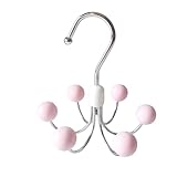 [Miflaier]360度回転式6アームフック 多機能収納ソリューション 学生寮/シェアハウス向け 衣類/アクセサリー整理に 製頑丈設計 省/高容量 整理整頓神器 ピンク