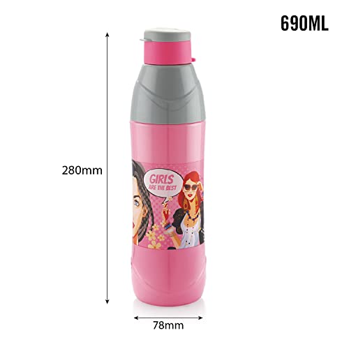 Image of CELLO Puro Trends 900 | Insulated Water Bottle | 690ml, Pink & Grey With Free Unomax Ultron 2x Ball Pen