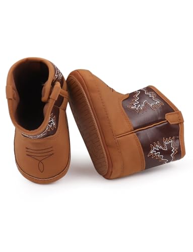Happy Cherry Western Cowboy Bootie Soft Sole Non-Slip Crib Shoes Snow Boots for Baby Infant Toddler Girls Boys Newborn4