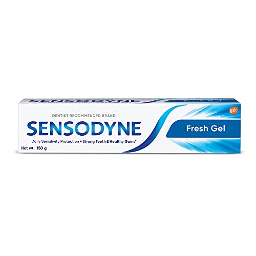 Image of Sensodyne Toothpaste Fresh Gel, Sensitive tooth paste for daily sensitivity protection, 150 gm & Sensodyne Sensitivity & Gum Manual Toothbrush, 107.6 g,Multicolor