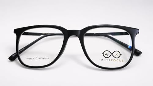 Image of Soft Square Optical Eyeglass Frame for Men & Women, Front with Metal Temples, Clear Demo Lenses, Lightweight Mixed Material Frame, Ribbed Temple Design for Prescription Lens Replacement