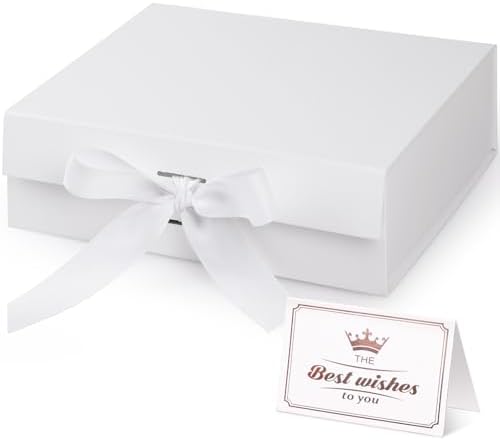 Hianjoo 10.2x7.5x3.1" Gift Box, Collapsible Gift Boxes with Ribbo...