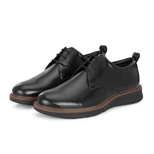 Image of Legwork Hybrid Derby Shoes for Men | Mens Brown Leather Dress Shoes | Casual Oxford with Comfort Sneaker Sole for Office & Work