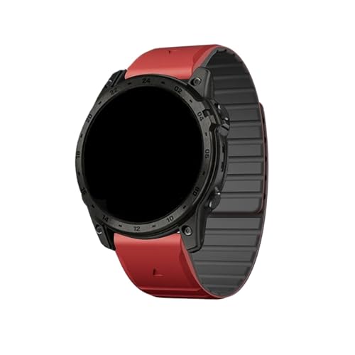 VJQxgɑftBbgɓKGarmin Fenix 8 7x 6 6X Pro 5X 5Pro/Gen 2/Enduro 2/Descent Mk1xg(Red-Black,26mm)