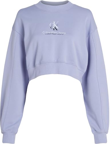Calvin Klein Damen Sweatshirt Shadow Graphic Crewneck Cropped, Violett (Persian Violet), XXXL – Ansicht 5