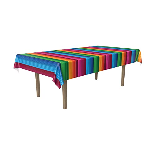 Image of Beistle Fiesta Tablecover, 55 inch x 90.5 inch, Polyester, Rectangular, Fiesta Rectangular Tablecloth