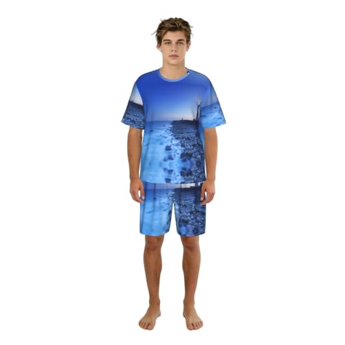 Pyjama doux Seaside Lighthouse en coton respirant pour des nuits de bien-être absolu