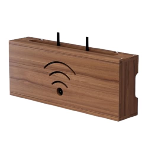 KwueiitWiFi ルーター収納ボックス,壁掛けルーター 装飾ボックス,壁掛け Wi-Fiルーター収納 配?架隠すボックス,壁掛け Wi-Fiルーター収納,壁掛けルーター 装飾ボックス,無垢材 (ウォールナット,40cm)