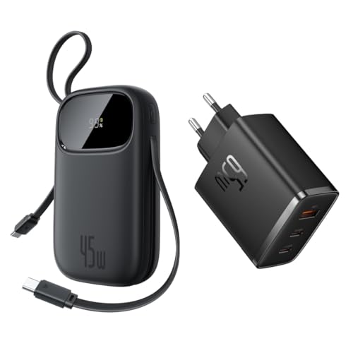 Baseus QPow3 Powerbank 45W 20000mAh + USB C Ladegerät 65W