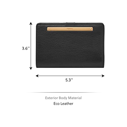 Image of Fossil Mens Leather Liza Black Card Case Wallet Sl7986G001