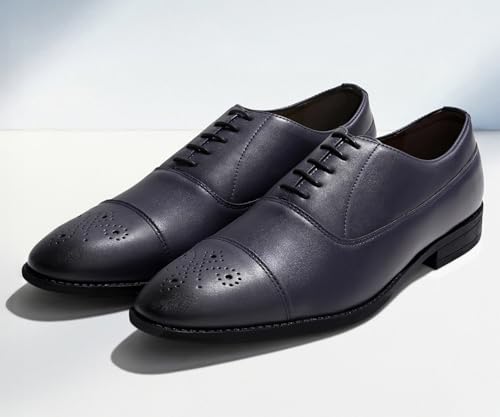 Image of LOUIS STITCH Derby Formal Shoes for Men | Lace-Up Cap Toe | Ideal for Business, Casual, Parties (RGCTBB)