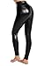 Kunifoy Women's Stretchy Faux Leather Shinny Leggings Sexy Black High Waisted Tights XL