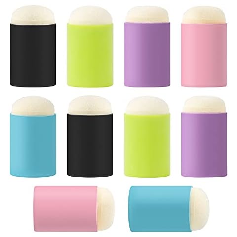 10 Pcs Finger Ink Blending Brushes Daubers Small Stencil ​Daubers Finger Stamping Sponge Daubers for Painting Drawing Ink Card Making Commodities for Finger Painting Cover