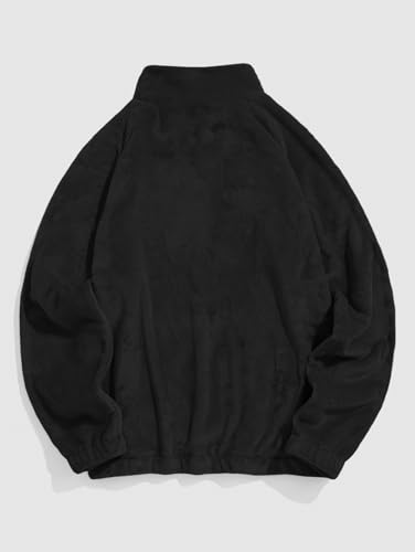 Image of ZAFUL Men 1 /4 Zipper Ethnic Aztec Fleece Unisex Winter Sweatshirt Tops 2026 | Funnel Neck Fluffy Polar Fleece Faux Sherpa Soft Thermal Pullover Kangaroo Pocket Jacket Hoodie Tops