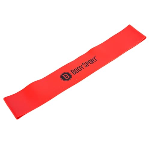 Body Sport Loop Resistance Bands Exercise Bands for Legs and Hips Latex Rubber Resistance Loops Red Heavy Resistance BDSLB12RED