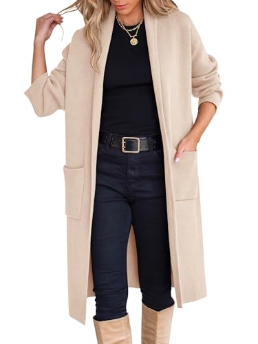 Image of ANRABESS Women's Cardigan Long Sweater Oversized Open Front Knit Coatigan Duster Coat 2026 Trendy Fall Outfits Outerwear