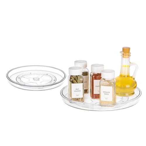 Organizador Lazy Susan de 11 pulgadas. Tocadiscos giratorio de 360 grados para armarios, nevera, despensa, baño, organización debajo del fregadero, tocador, encimeras, organizador para especias