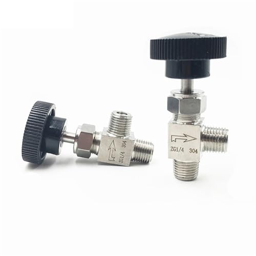 Codo de acero inoxidable 304 NPT 1/4 con control de flujo para regular gas y agua 5