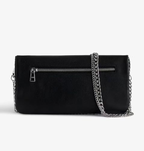 Image of Women's Casual Leather Stud Chain Crossbody Shoulder Bag Clutch Bag