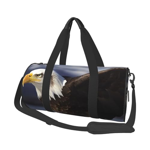Animals Bald Eagle Duffle Bag for Women Men Personal Item Travel Bag Canvas Weekender Overnight Bag Lightweight Sports Tote Gym Bag Carry On Luggage Bag