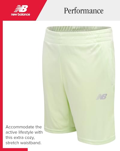 Image of New Balance Boys Shorts Set - 4 Piece Short Sleeve Boy TShirt & Gym Athletic Shorts for Boys - Kids Youth Activewear Set