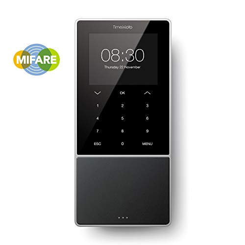 TimeMoto TM-818 SC - Clocking in System with Mifare and RFID Reader for up to 2000 Users - Including Employee Management Software